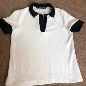 Fancy black and white polo top from Zara
